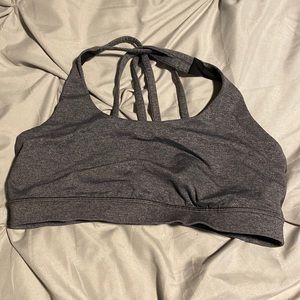 Gently used size 8 Lululemon grey “static print” sports bra, size 8